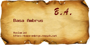 Basa Ambrus névjegykártya